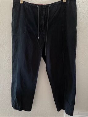 Ralph Lauren 22W Black Casual Drawstring Cotton Pants Chino  Preowned